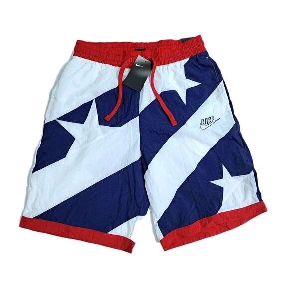 Nike Throwback Shorts Stars Stripes Red White Blue 4th July Patriotic USA Medium - Picture 1 of 12